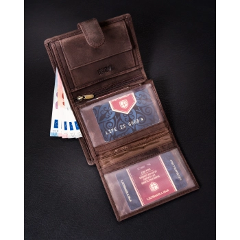 Nubukowy portfel męski z systemem RFID Protect — Peterson
