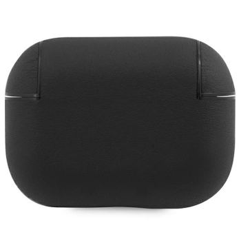 BMW BMAP2SSLBK AirPods Pro 2(2022/2023) cover czarny/black Geniune Leather Silver Logo