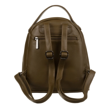 Plecak damski David Jones stylowy miejski sztruksowy khaki skóra eko