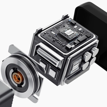Ładowarka sieciowa Dudao A67EU GaN 67W z wbudowanym zwijanym kablem USB-C Power Delivery Quick Charge - czarna