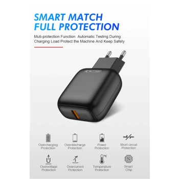 JELLICO ładowarka sieciowa C32 18W 1xUSB QC3.0 + kabel Lightning Czarny