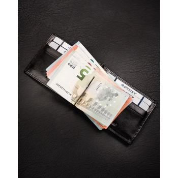 Banknotówka portfel skórzany Rovicky ultra slim cienki banknoty karty RFID