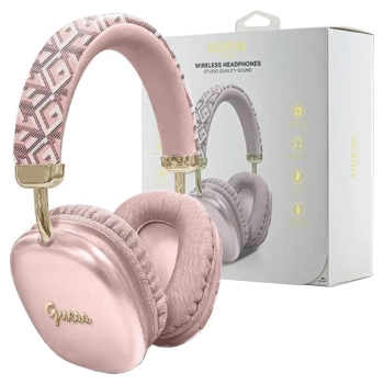 Guess słuchawki nauszne BluetoothGUBHK1GCTCSP różowy/pink Gcube Metallic Script Logo