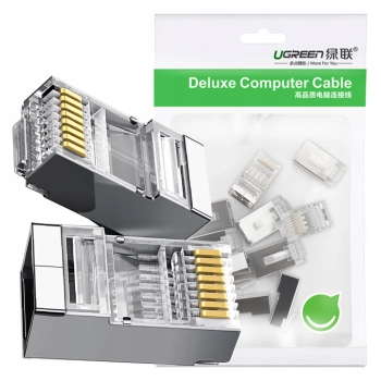 Metalowa wtyczka RJ45 UGREEN NW111 Ethernet, 8P/8C, Cat.6, UTP (10szt.)