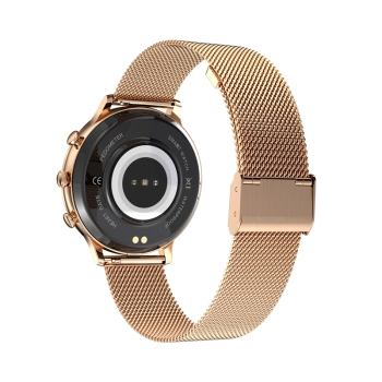 Smartwatch Damski VELTORI VT310-1 Złota Bransoleta + Różowy Pasek Silikonowy