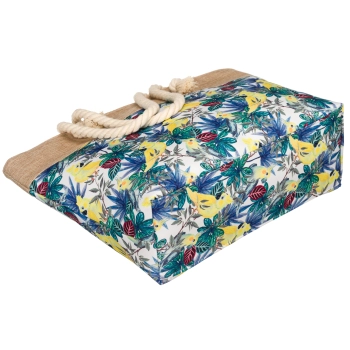 Modna torebka w kwiaty na zakupy plażę shopper