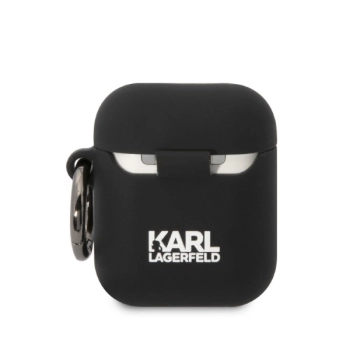 Karl Lagerfeld KLA2RUNCHK AirPods 1/2cover czarny/black Silicone Choupette Head 3D