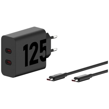 Ładowarka sieciowa Motorola TurboPower   125W Dual 2x USB-C z kablem USB-C 1m czarny