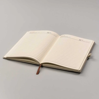 Notes notatnik A5 planer dziennik w linie z gumką PETERSON beżowy