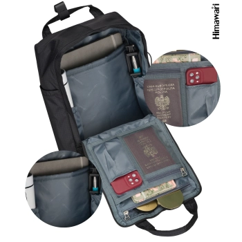 HIMAWARI plecak miejski szkolny na laptopa 17L unisex 10 kieszeni