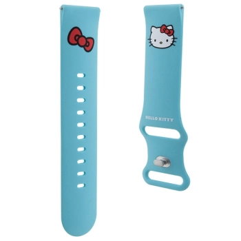 Hello Kitty Pasek Uniwersalny HKUWLSCHBLB Silicone Kitty Head niebieski/blue 22mm
