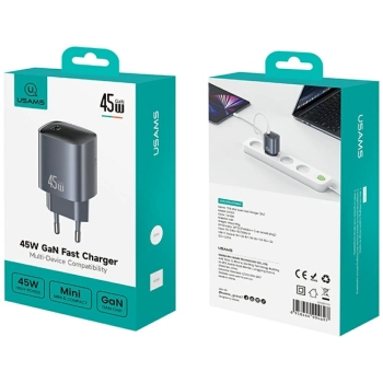 Ładowarka sieciowa USAMS T66 45W GaN     Fast Charger tarnish