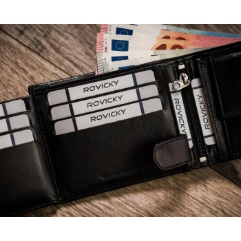 Elegancki portfel męski z systemem antyskimmingowym RFID Protect — Rovicky