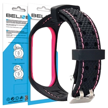 Beline pasek Mi Band 3/4 Sportczarno-różowy black/pink