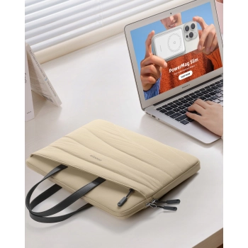 INNOSTYLE DAMSKA TORBA NA LAPTOPA 15 6 16 WODOODPORNA CARRYLITE SLIM BEŻOWA