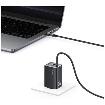 Ładowarka sieciowa USAMS JC Series CC266 65W GaN Fast Charger 2xUSB-C 1xUSB-A czarny