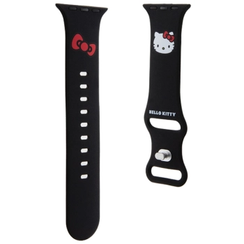 Hello Kitty Pasek HKAWMSCHBLK Apple Watch 38/40/41mm czarny/black strap Silicone Kitty Head