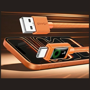 Kabel USAMS U92 18W USB-C do USB-A 1.2m  pomarańczowy