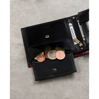 Klasyczny skórzany portfel z systemem RFID Protect — Rovicky