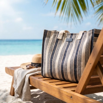 Torba damska Peterson na plażę zakupy wakacyjna duża mieści A4 w paski