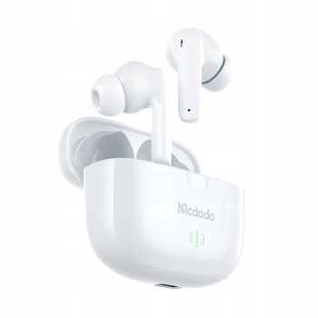 MCDODO SŁUCHAWKI BEZPRZEWODOWE DOUSZNE BLUETOOTH 5 Z MIKROFONEM ETUI BIAŁE