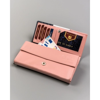 Duży portfel damski ze skóry naturalnej zamykany na zatrzask - Peterson