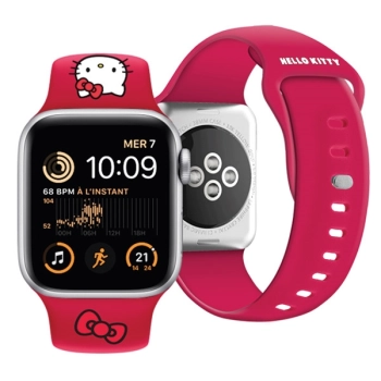 Hello Kitty Pasek HKAWMSCHBLR Apple Watch 38/40/41mm czerwony/red strap Silicone Kitty Head