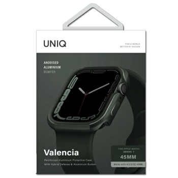 UNIQ etui Valencia Apple Watch Series4/5/6/7/8/9/SE/SE2 45/44mm. zielony/green