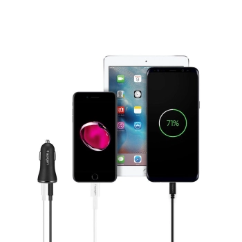 SPIGEN F27QC QC3.0 2-PORT CAR CHARGER BLACK