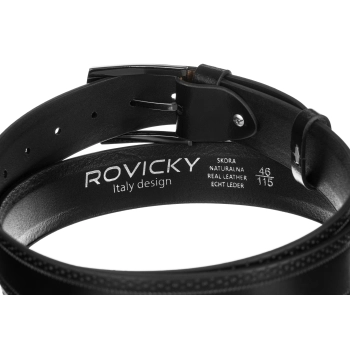 Szeroki skórzany pasek męski Rovicky elegancki klasyczny