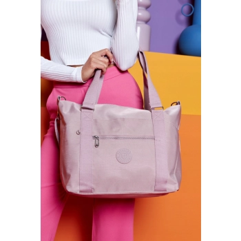 Duży shopper damski z tkaniny nylonowej - Peterson