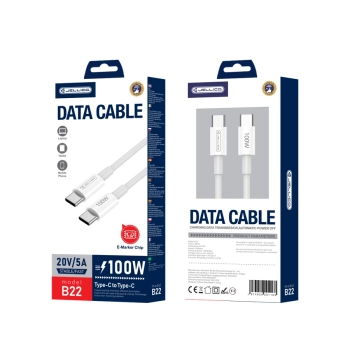 JELLICO kabel B22 USB-C - USB-C PD 100W 1M Biały