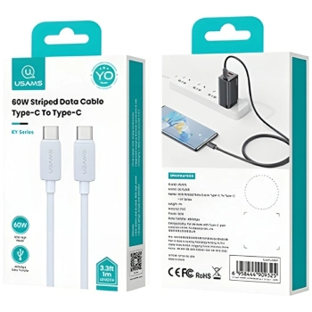 Kabel USAMS KY Series US-SJ691 60W USB-C do USB-C 1m biały