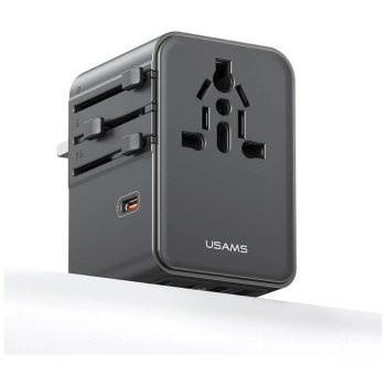 Ładowarka sieciowa USAMS Travel Adapter  CC310 3xUSB-C 70W 4w1 US/AU/EU/UK czarny