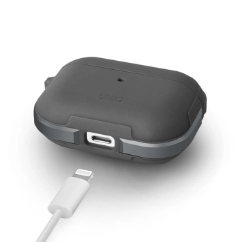 UNIQ etui Valencia AirPods Proszary/gunmetal grey Antimicrobial