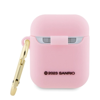 Hello Kitty HKA23DKHSP Airpods 1/2 coverróżowy/pink Silicone 3D Kitty Head