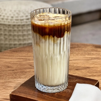 Zestaw 6 szt szklanek ryflowanych do latte, drinków, wysoka, 320ml SZK223ZESTAW6