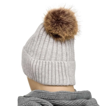 Czapka PTN elegancka stylowa do codziennego noszenia grey