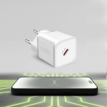 Ładowarka sieciowa SBS TETRGAN1C20W 20W GaN z Power Delivery - biała