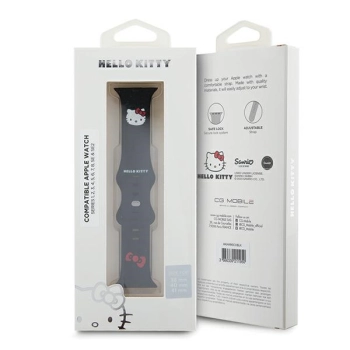 Hello Kitty Pasek HKAWMSCHBLK Apple Watch 38/40/41mm czarny/black strap Silicone Kitty Head