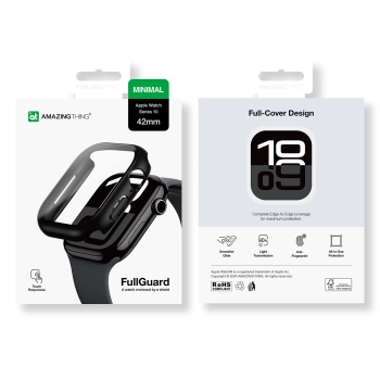 Etui ze szkłem hartowanym AMAZINGTHING Radix Glass do Apple Watch 42mm - czarne
