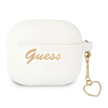Guess GUA3LSCHSH AirPods 3 coverbiały/white Silicone Charm Heart Collection