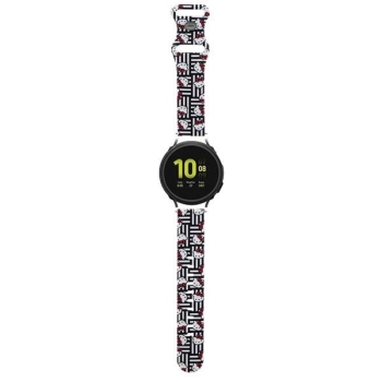 Hello Kitty Pasek Uniwersalny HKUWMSDIESK Silicone Heads & Stripes czarny/black strap 20mm