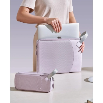 INNOSTYLE ZESTAW TORBA NA LAPTOPA 16 WODOODPORNA + ETUI NA GADŻETY FIOLET