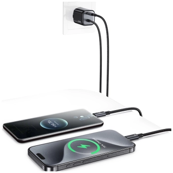 Ładowarka sieciowa USAMS JC Series CC264 30W GaN Mini Fast Charger 2xUSB-C czarny