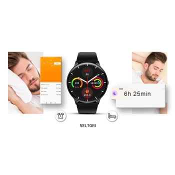 Smartwatch VELTORI VT160-1 Czarny Pasek Silikonowy