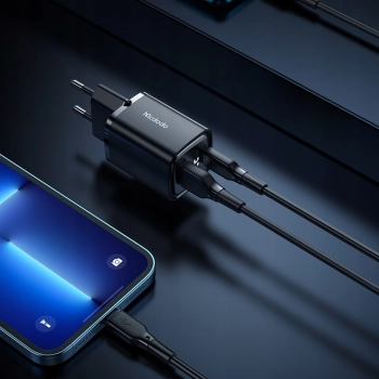 MCDODO SZYBKA ŁADOWARKA SIECIOWA DO TELEFONU 2X USB USB-C GAN 33W MIERNIK