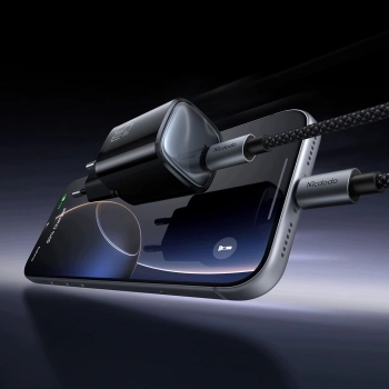 MCDODO SZYBKA ŁADOWARKA DO TELEFONU USB-C 45W GAN KABEL 1M TYP C CZARNA